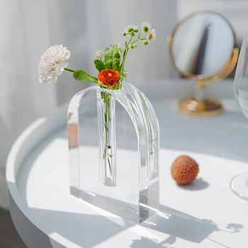 Skandinavisk Krystal Glas Vase Klar Flower Pot Håndlavet Hydroponiske Flaske Håndværk Hjem Dekoration Tilbehør