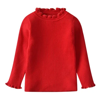 6M-3T År Efterår og Vinter 2020 Blomst O-Hals Sweater børnetøj Til Piger Søde Børn Strikket Frakke Baby Pullover Sweater