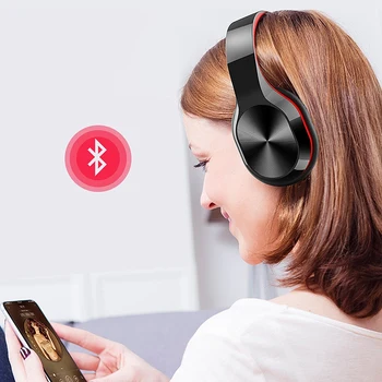 T5 HiFi Aktive Noise Cancelling, Trådløse Hovedtelefoner, Bluetooth 5.0 Hovedtelefoner over Ear-Sammenklappelige Headset Med Mikrofon til Pho