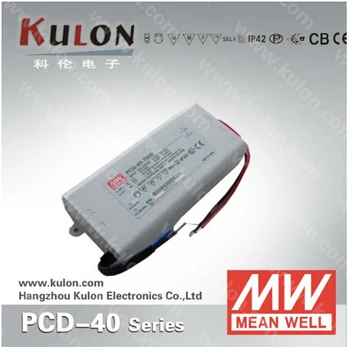 40W 1750mA LED strømforsyning Meanwell PCD-40-1750B konstant strøm AC dæmpbar UL CB TUV CE EMC FCC
