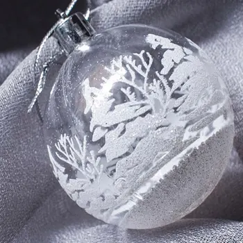 6stk 6cm Plastik Kugle, juletræspynt Hængende Vedhæng Håndværk Nye År Xmas Home Party Kontor Dekoration
