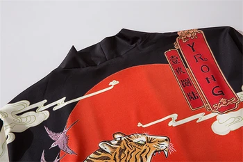 ELKMU Herre Japansk Kimono Jakke Brølende Tiger Print Harajuku Cardigan Japan Streetwear Jakke Sommeren Løs Tynd Kimono HE158
