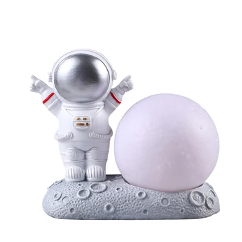 Spaceman Nat Lys Astronaut-Model Ornamenter Drenge Sengen Desktop Kreative Knap Batteri til Baby, Børn Gift Lys Lamper