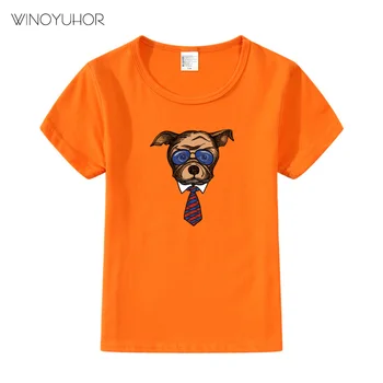 Mode fransk Bulldog Print T-Shirts Børn Drenge Piger Sommer Toppe Tee Tegnefilm Dog Design T-shirt Kids Mærke Tøj
