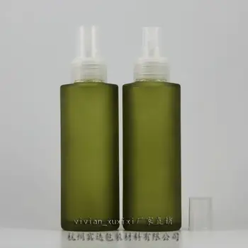 100 ml olivenolie, grøn matteret Glas rejse til genopfyldning parfume flaske med klar plast forstøver/sprøjte,parfume container