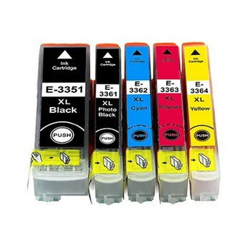 5 blæk cartriges 33XL Model 33 XL T3351 T3361 T3362 T3363 T3371 Kompatibel med epson printere XP-830 XP-900 XP-640