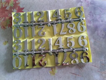 Engros-2,5 cm Plast, Selvklæbende Ur Numre Guld og Sølv arabiske tal for Ur Tilbehør