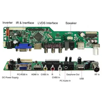 Kit til CLAA102NA0ACW TV AV USB-LCD-30pin 1024X600 VGA-HDMI-10.2