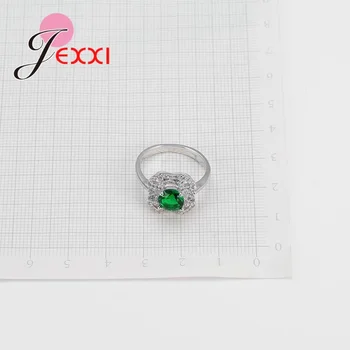 925 Sterling Sølv Sivler Firkantet Design Ringe Med Bane Indstilling Cubic Zirconia Kvinder Ring Bryllup Smykker Anel Feminino