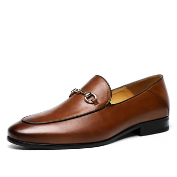 Købe Italienske sko mand luksus ægte loafers mænd læder slip på mand lejligheder, casual sko herre bil, der kører sko størrelse 44 < Sko \ Loneabrahamsen.dk