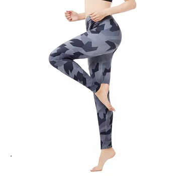 2020 Sort Camouflage Leggings Kvindelige Udendørs Motion Fitness Sexet Stretch Bukser Åndbar Slankende Body Slankende Stor Størrelse