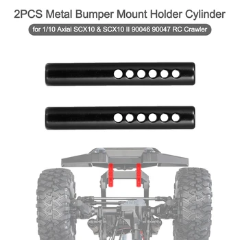 2STK Metal Bumper Mount Holder Cylinder Indlæg til 1/10 RC Crawler Bil Axial SCX10 & SCX10 II 90046 90047