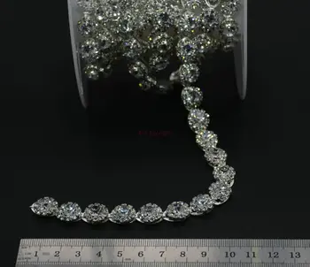 Blomst 1.2*40cm bling Crystal beaded tilbehør til beklædningsgenstande krave blomst håndlavede blonder perlebesat trim patches til tøj