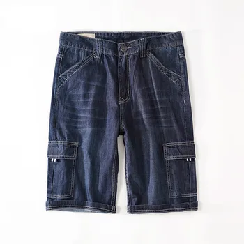 Løs Lige Jeans Shorts om Sommeren Mænds Knælange Baggy Bukser Casual Jeans Plus Størrelse 46 48 Denim Bukser til Mænd Bunde