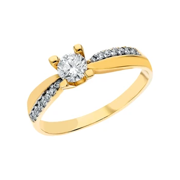 Guld ring med diamanter sollys prøve 585