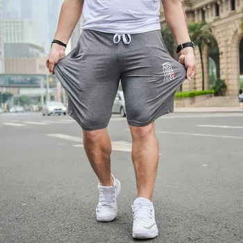 Sommeren tynd sektion af høj elastisk casual shorts stor størrelse mandlige stor størrelse shorts lomme elastik i taljen bomuld shorts