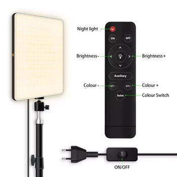 LED-Belysning Panel Fjernbetjening Video Lys med Stå for Fotografering Studio tage Foto Video Filme Live Streaming