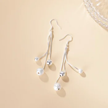 INS stil Kreative kvast øreringe temperament lang matteret perle øreringe unikke design forstand sandy perle øreringe til kvinder Gave