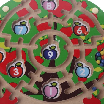 Æble-Træ, Træ-Magnetisk Pen Labyrint Spil Labyrint Børn, Læring, Uddannelse Legetøj Y4QA