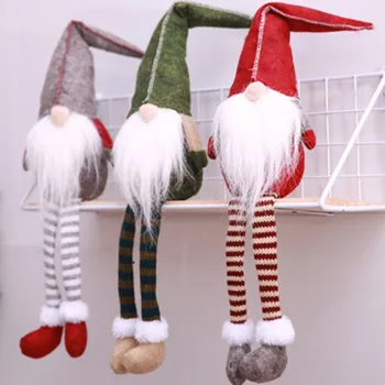 Jul Bløde tøjdyr Søde piger, der Sidder Long-legged Elf Geni Festival Nye År middagsselskab Tomte Dukke Nyfødt fotografering