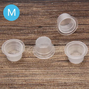 M.100 stk S/M/L Plast Microblading Tatovering Blæk Cup Caps Pigment Klart Indehaveren Beholder til nålespidsen Greb Magten Tattoo Levering