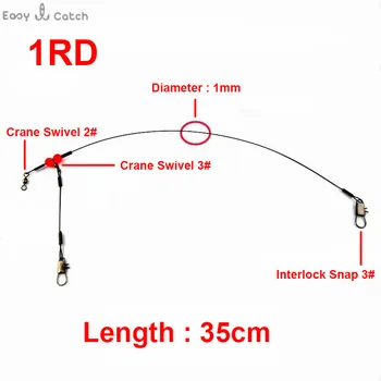 12pcs 35cm Sort Fishing Wire Ledere i Rustfrit Stål Flettet Spor Spinning Leder Rigge Arm Stål Wire Linje Med Snap Svirvel