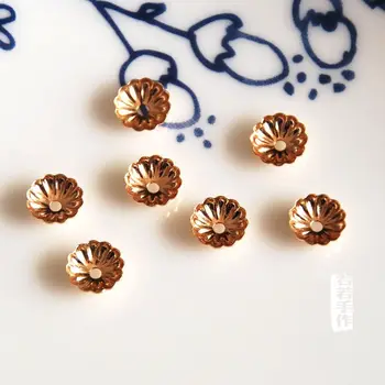 Engros 10 stk/parti gyldent guld forgyldte perler caps smykker at gøre håndværk resultater DIY for kvinder