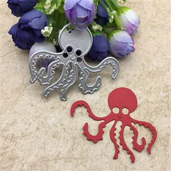 Havets dyr blæksprutte DIY skære dør metal stencils til Scrapbook Kort album stål skåret dør prægning skabelon