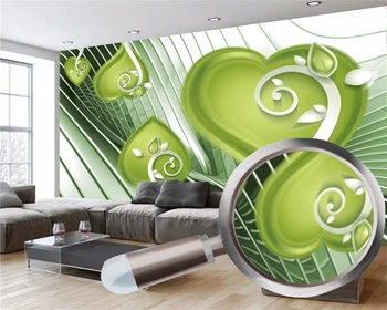3d-Grøn Baggrund Grønne Blade Udvide Rummet 3d Tapet Frisk og Elegant Interiør Dekorative 3d Vægmaleri Tapet