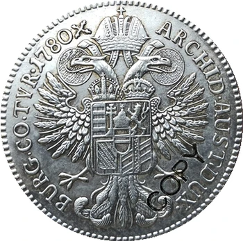 1780 Østrig 1 Konventionsthaler mønter kopi 41MM