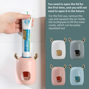 Tandpasta Squeezer vægmonteret Tandpasta Dispenser i Plast Hængende Rør Squeezer til Badeværelse