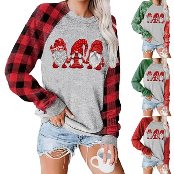 Jul Gnome Hoodie Falde 2020 Kvinder Tøj Tre Julemænd Glædelig Jul Langærmede Sweatshirts Vinter Oversize Top