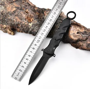 Sort knive 3CR13 Stål Folde Kniv Camping Jagt Taktiske Kniv Overlevelse Knive Aluminium Håndtag Udendørs Lomme EDC Værktøjer