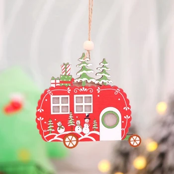 LED Lys juletræ Stjernede Bil Træ-Vedhæng Smykker Xmas DIY Træ Håndværk Børn Gave