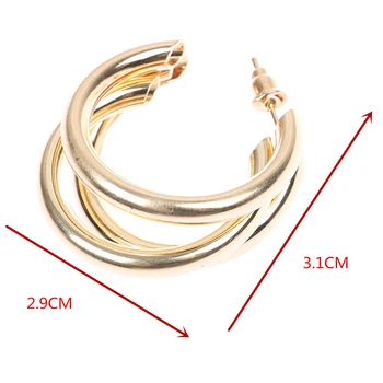 Golden Store Hoop Øreringe Koreanske Geometri Metal Guld Øreringe Til Kvinder, Kvindelige Retro Dråbe Øreringe 2021 Trend Mode Smykker