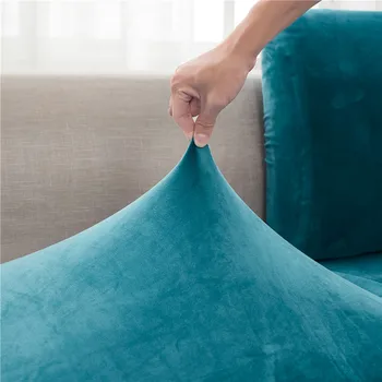Capa de assento de veludo capa de almofada jacquard grosso sólido macio estiramento sofá slipcovers funiture protector