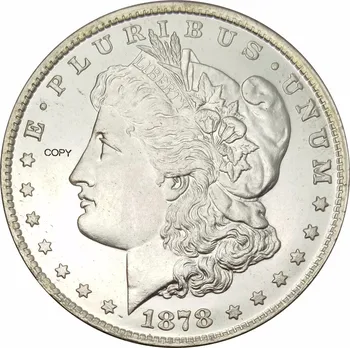 Usa 1878 Morgan Én Dollar 8 Halefjer Cupronickel Forgyldt Sølv Kopiere Mønter/Høj Kvalitet
