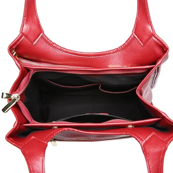 HMILY Kvinder Tasker i Ægte Læder Kvindelige Skulder Tote Candy Farve Casual Tasker Naturlige Koskind Womens Fashion Tasker