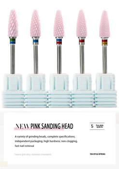 Nail Art Keramiske Pink Negle Boret Enkelt Polering Hoved El-Søm Polermaskine Værktøj