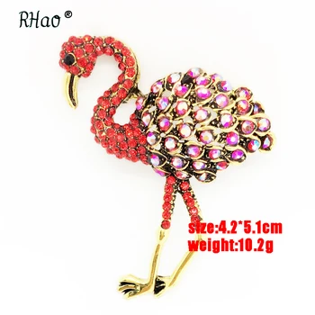 Red Flamingo Rhinestone Broche Pin Kraner Brocher Beklædningsgenstand Tilbehør Dyr Pin-Kode