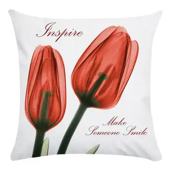 45cm*45cm Lyse farve Gennemsigtig tulip mønster super blød pude dække og sofa pude tilfælde Hjem dekorativ pillow cover