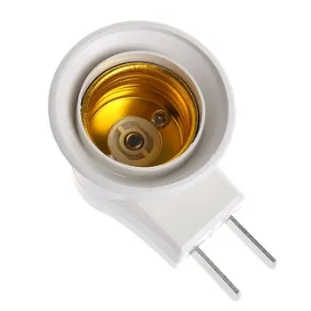 1X E27 Lys Sokkel Til OS Holder Stik Adapter Omformer ON/OFF for pære Lampe