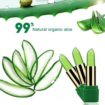 Rene Naturlige 99% Aloe Vera Gel Temperaturen skifter Farve Gelé Læift Langvarig Moistourizing Nærende Lip Balm TSLM2
