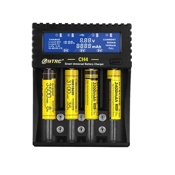HTRC 18650 Multi-Funktion Li-Ion Liv Ni-MH Ni-CD Smart Oplader til AA/AAA/18650 9V Batteri 4 Slots Batteri