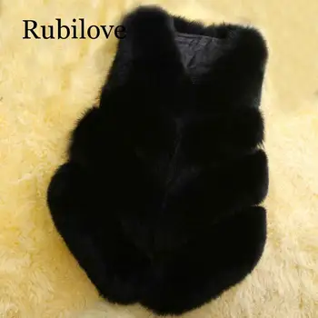 Rubilove 2019 Nye Mode Pels Kvinders Plus Size Faux Fur Gilet Vest Pels Gilet Overfrakke, Jakke Kvinder