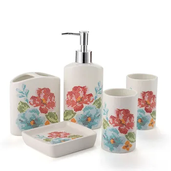 Nordisk Keramik Badeværelse Vask Set-Bryllup Gave-5pcs/Set Badeværelse Tilbehør sæt-Housewarming Tandbørste sæbeskål