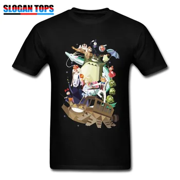 Barndomsminder T Shirts Mænd Fitness T-shirt 3D Totoro Ansigtsløse Print Toppe, t-Shirts, Korte Ærmer Bomuld Tøj Japan Animationsfilm