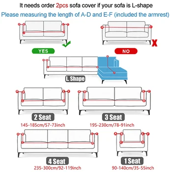 Hjem geometriske sofa dække elastisk L-formet sofa dække fuldt pakket standard størrelse sofa dække 1/2/3/4 sæde