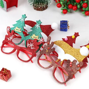 Jul Briller Snemand Deer Christmas Tree Briller Ramme Voksne Børn Gave Nye År Julepynt Ferie Kjole Op Toy