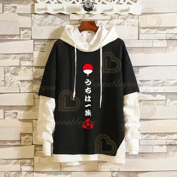 Naruto Akatsuki Red Cloud Pullover Falske Hoodie Cotton Hættetrøje Sweatshirts Cosplay Kostumer